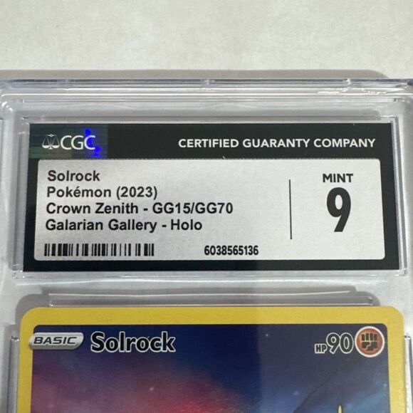 CGC 9 Solrock GG15/GG70 Crown Zenith Secret Illustration Rare Pokemon Card - Picture 3 of 3